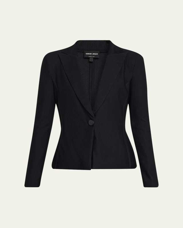 Rice Stitch Jersey Single-Breasted Jacket